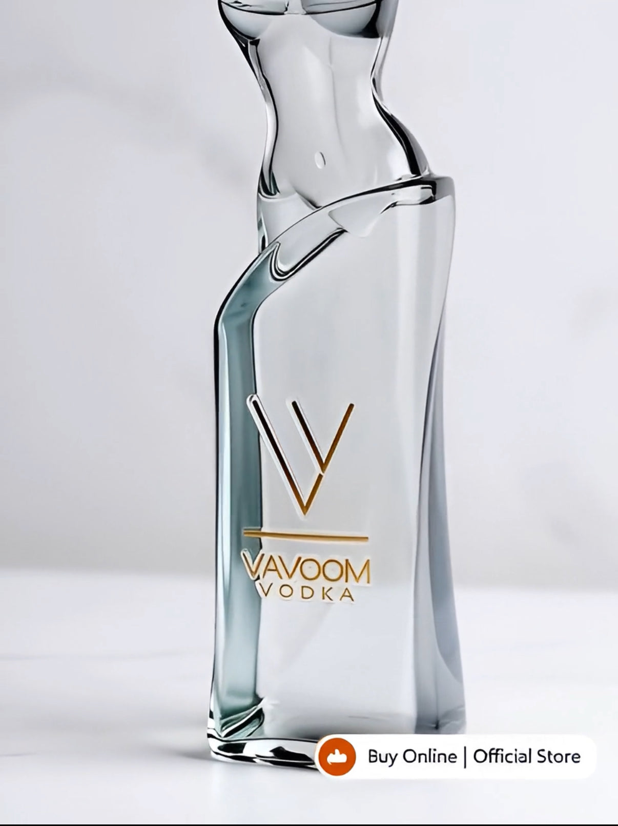Vavoom Vodka bottle with martini setup for 2025 review showing sculptural design and luxury presentation