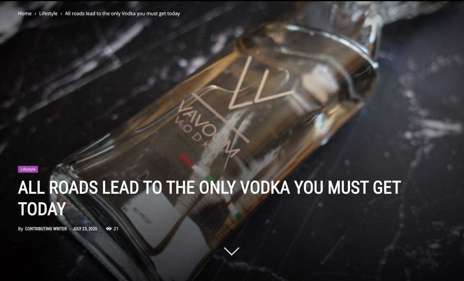 ALL ROADS LEAD TO THE ONLY VODKA YOU MUST GET TODAY