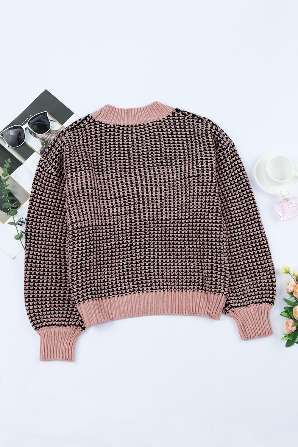 Be Beautiful Be You Waffle-Knit Drop Shoulder Button-Down