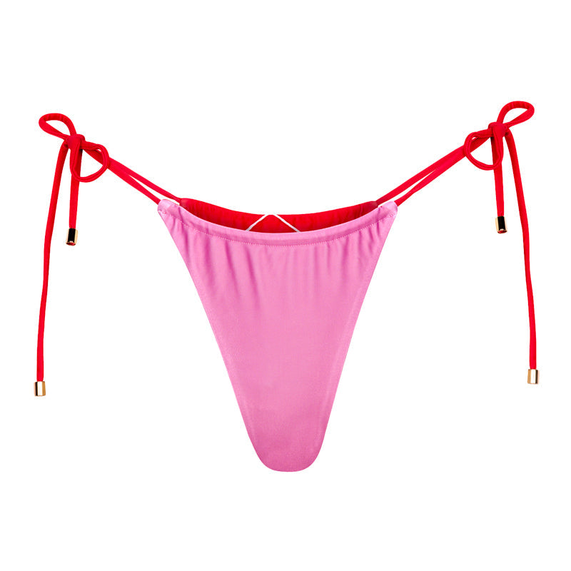 Cordes Bikini Bottoms / Pink + Red