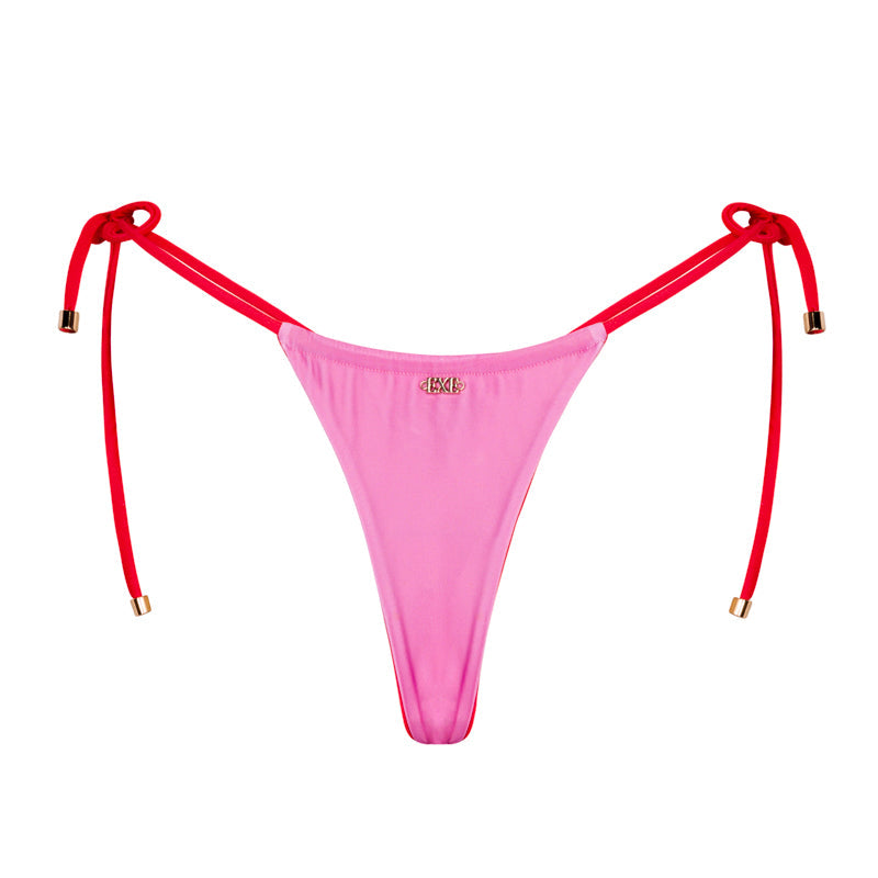 Cordes Bikini Bottoms / Pink + Red