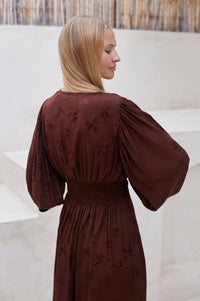Thumbnail for Juliette Pearl Buttons Midi Dress